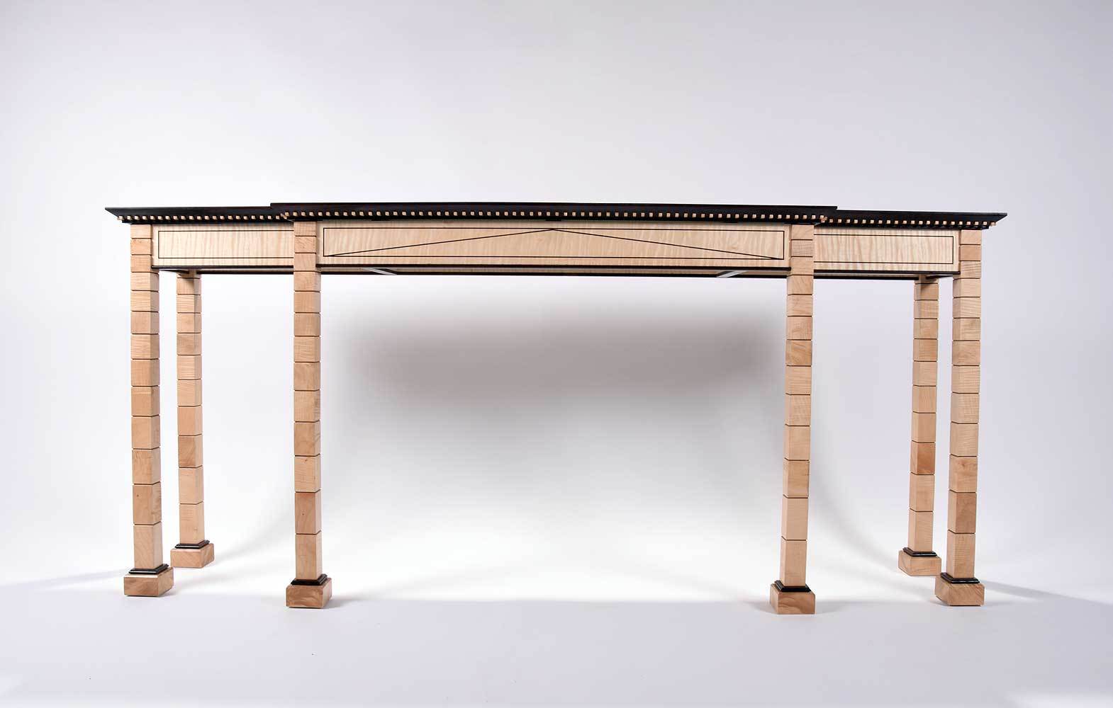 Rippled Sycamore Indian Rosewood Console Table