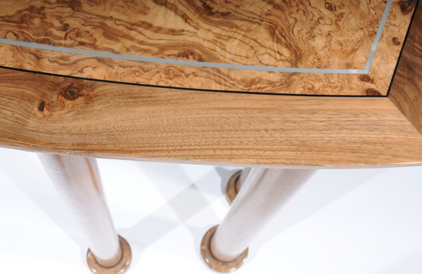 Olive Ash and Walnut Console Table