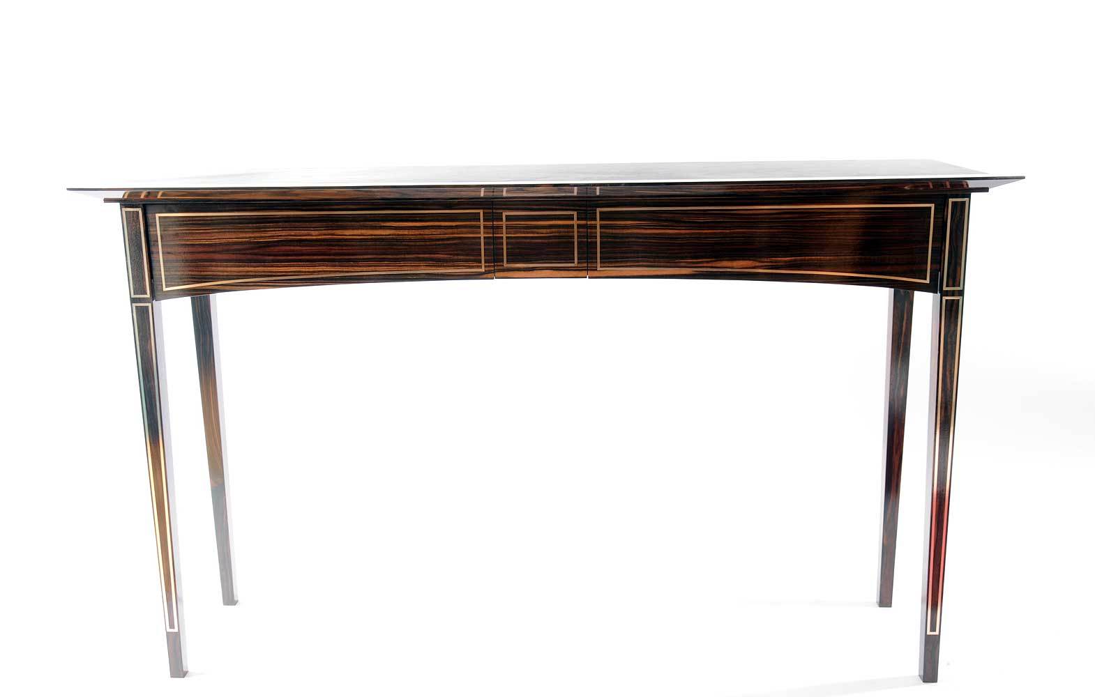 Macassar Ebony and Brass Table