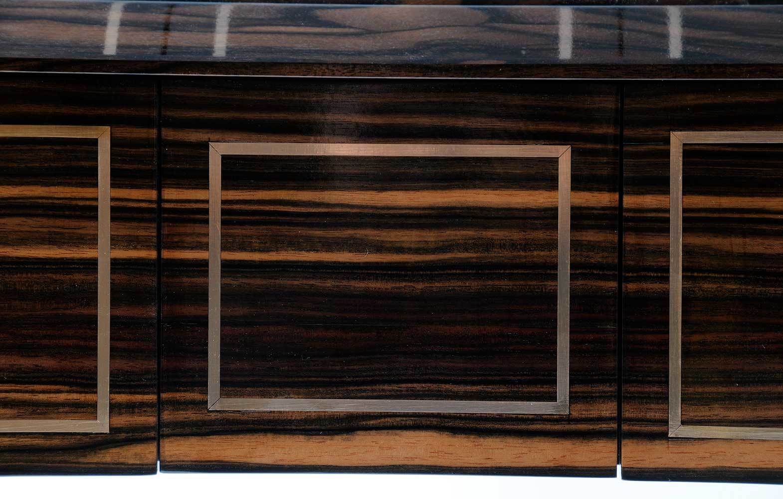 Macassar Ebony and Brass Table