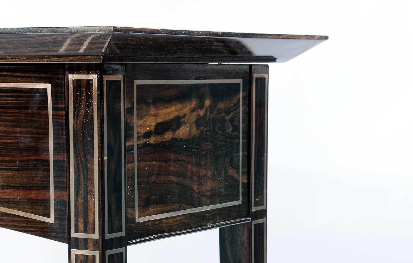 Macassar Ebony and Brass Table