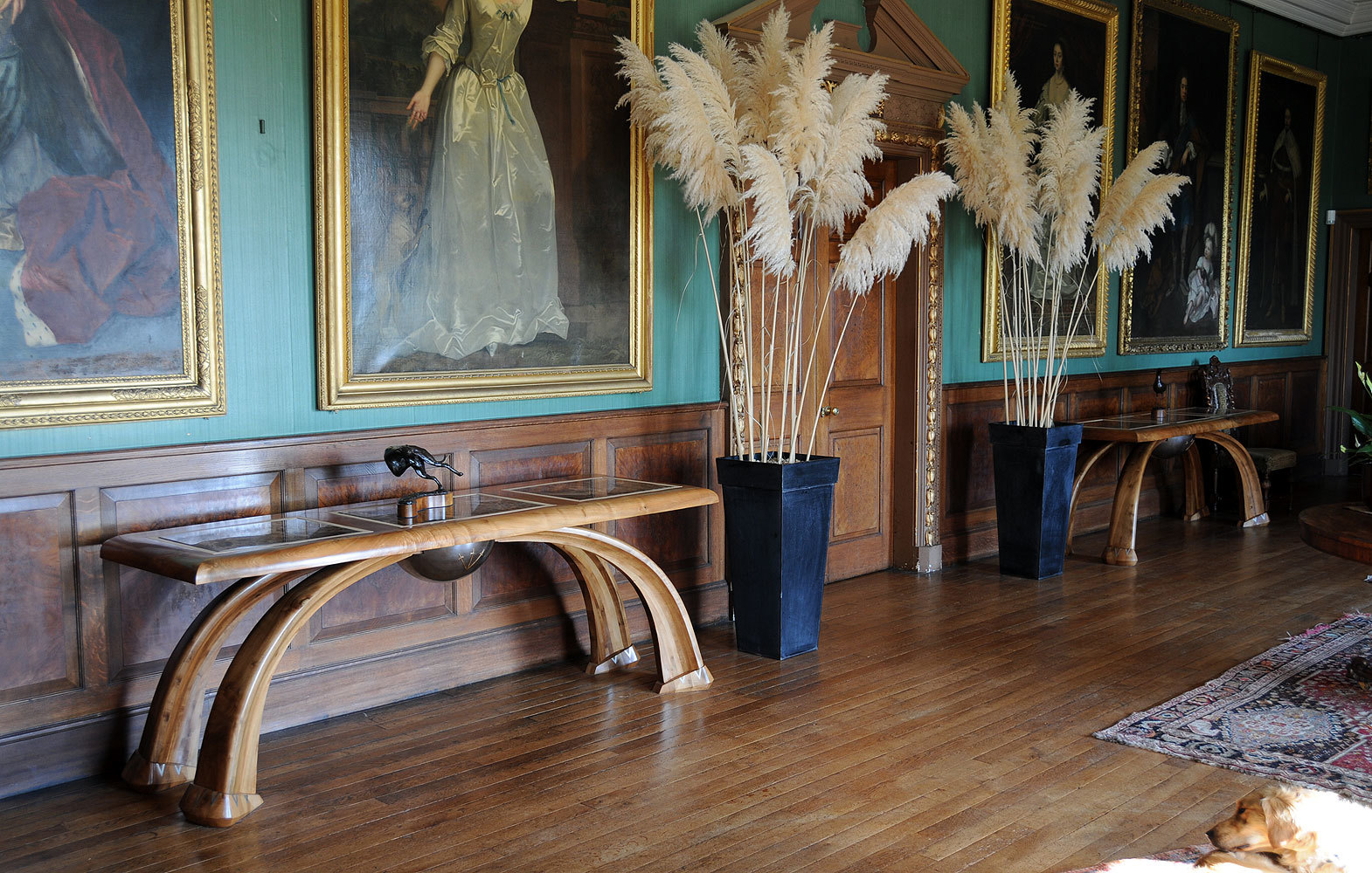 Pair of English Walnut Hall Tables