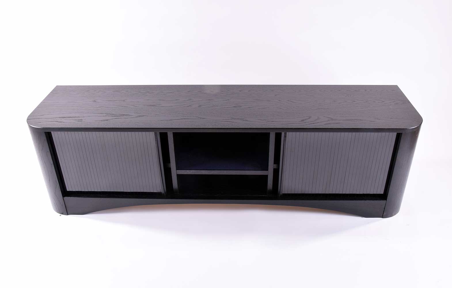 Tambour Black Low Cabinet