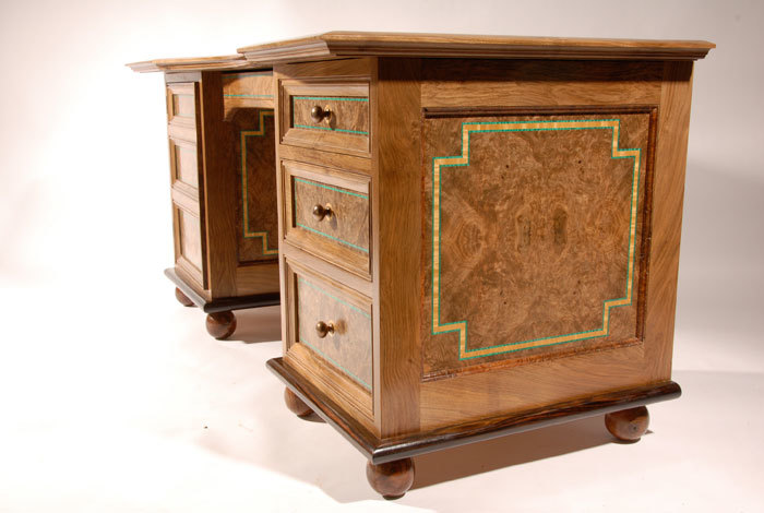 English Walnut Desk with Leather Top