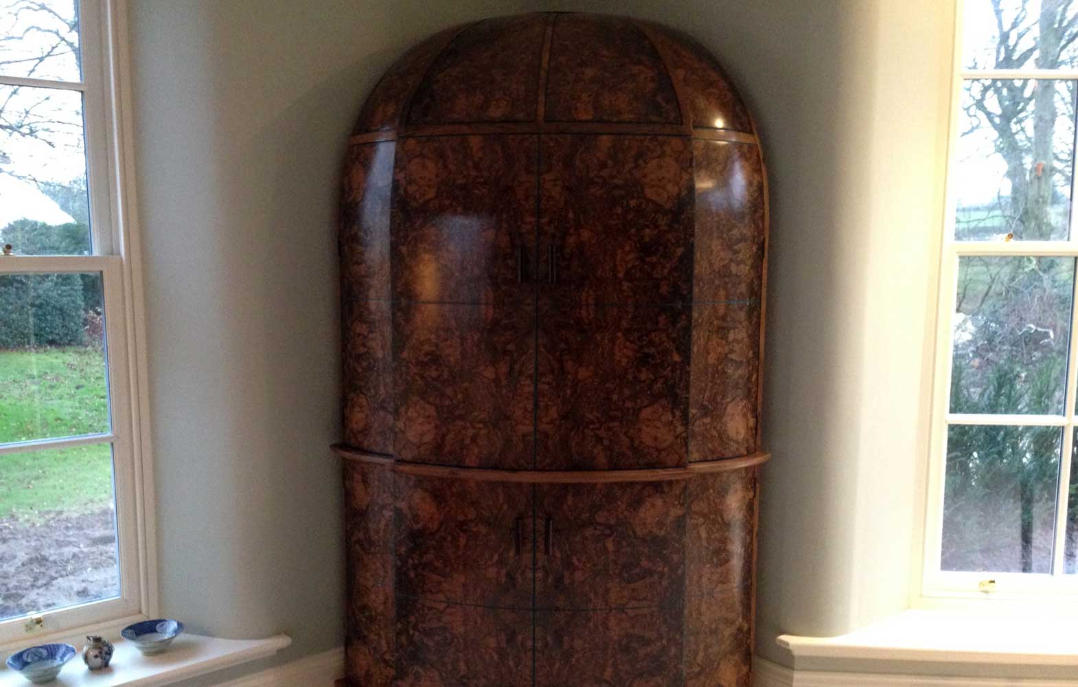 Burr Walnut Drinks Cabinet