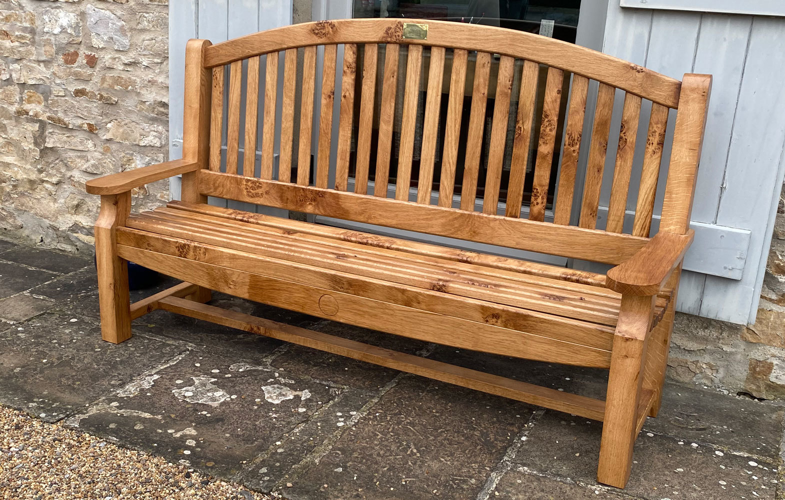 Three Seater Oak Bench